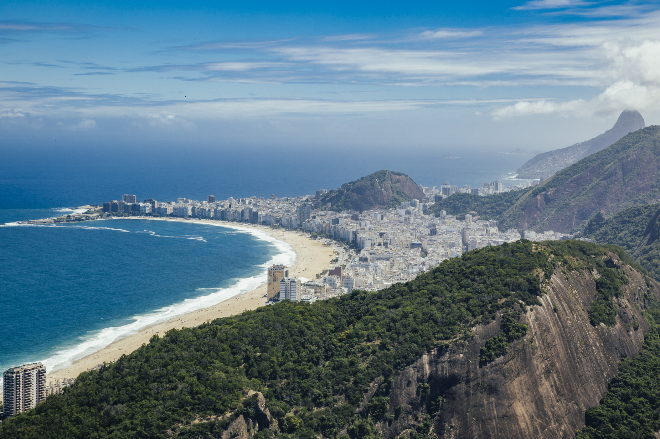 Overview of Copacabana in Rio de Janeiro from Sugarloaf Mountain (Pão de Açúcar), Brazil